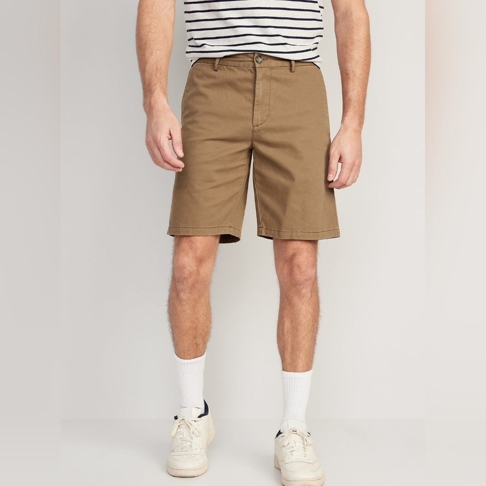 Old Navy #549103 Slim Built-in Flex Rotation Dark Tan/Brown Chino Shorts NWT